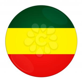 Abstract illustration: button with flag from Ethiopia country