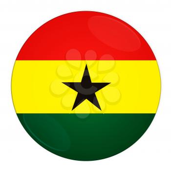 Abstract illustration: button with flag from Ghana  country