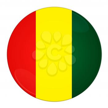 Abstract illustration: button with flag from Guinea country