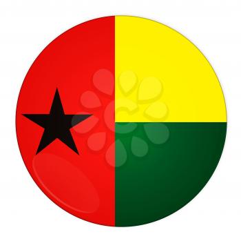 Abstract illustration: button with flag from Guinea-Bissau country