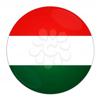 Abstract illustration: button with flag from Hungary country