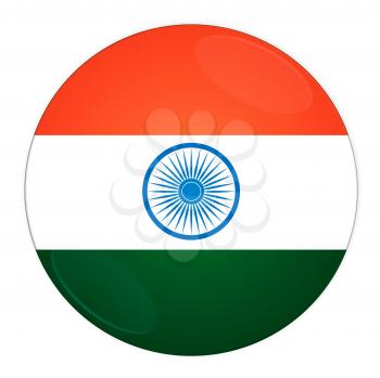 Abstract illustration: button with flag from India country