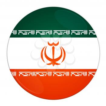 Abstract illustration: button with flag from Iran country
