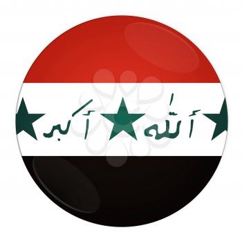Abstract illustration: button with flag from Iraq country