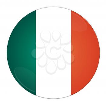 Abstract illustration: button with flag from Ireland country