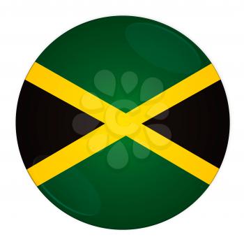 Abstract illustration: button with flag from Jamaica country