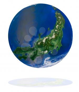 Japan on the Earth planet. Data source: Nasa