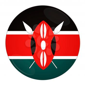Abstract illustration: button with flag from Kenya country
