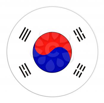 Abstract illustration: button with flag from South Korea country
