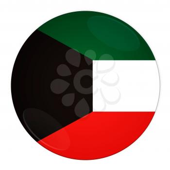 Abstract illustration: button with flag from Kuwait country