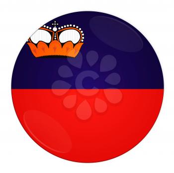 Abstract illustration: button with flag from Liechtenstein country