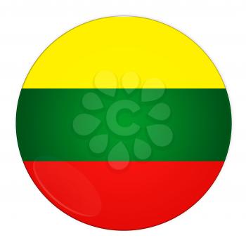 Abstract illustration: button with flag from Lithuania country
