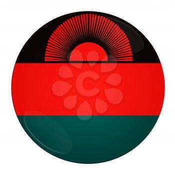 Abstract illustration: button with flag from Malawi country