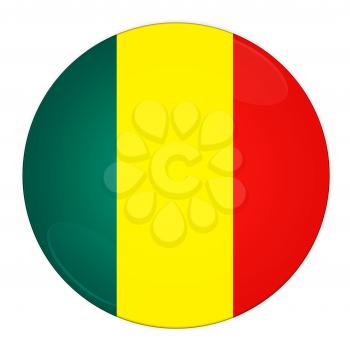 Abstract illustration: button with flag from Mali country