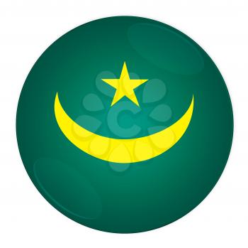 Abstract illustration: button with flag from Mauritania country