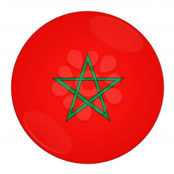 Abstract illustration: button with flag from Morocco country