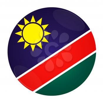 Abstract illustration: button with flag from Namibia country