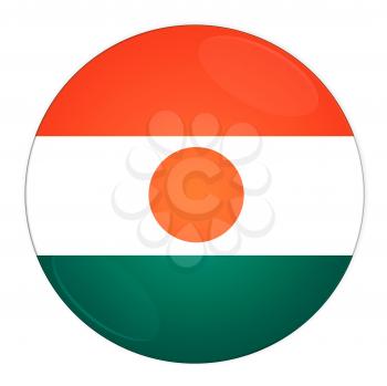 Abstract illustration: button with flag from Niger country