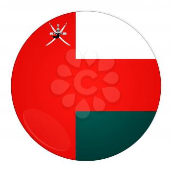 Abstract illustration: button with flag from Oman country