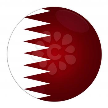 Abstract illustration: button with flag from Qatar country