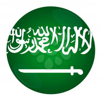 Abstract illustration: button with flag from Saudi arabia country
