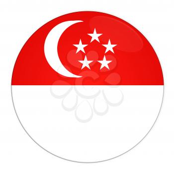 Abstract illustration: button with flag from Singapore country