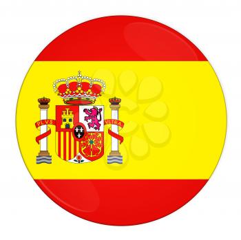 Abstract illustration: button with flag from Spain country