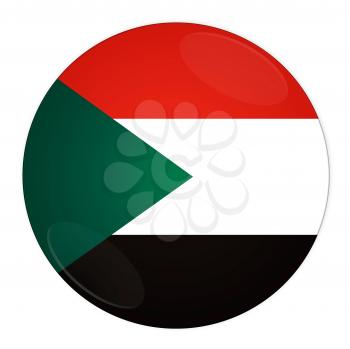 Abstract illustration: button with flag from Sudan country