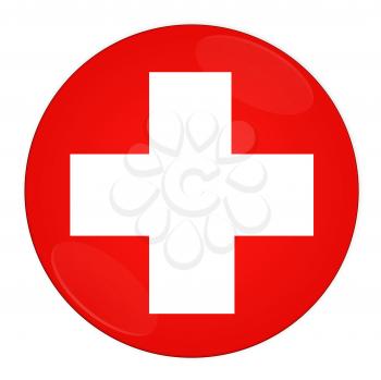 Abstract illustration: button with flag from Switzerland country