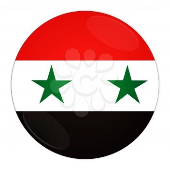 Abstract illustration: button with flag from Syria country
