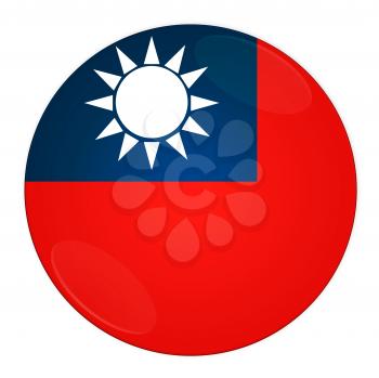 Abstract illustration: button with flag from Taiwan country
