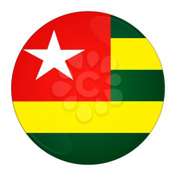 Abstract illustration: button with flag from Togo country
