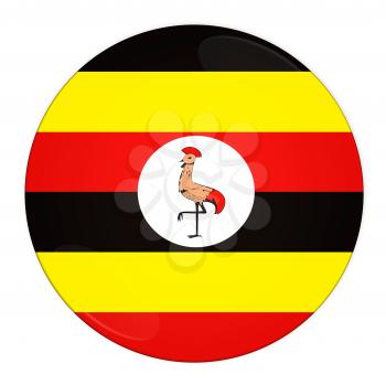 Abstract illustration: button with flag from Uganda country