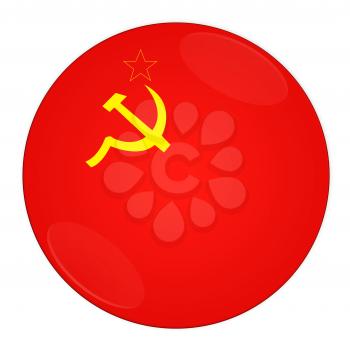 Abstract illustration: button with flag from Ussr country