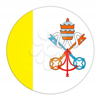 Abstract illustration: button with flag from Vatican country