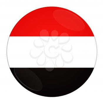 Abstract illustration: button with flag from Yemen country