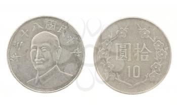 Royalty Free Clipart Image of Ten Yuan - Money of Taiwan