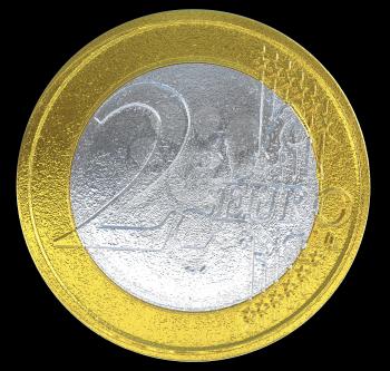 Royalty Free Clipart Image of Two Euros 