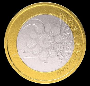Royalty Free Clipart Image of Two Euros