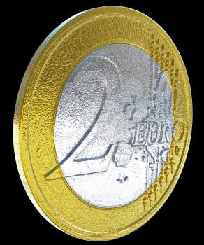 Royalty Free Clipart Image of Two Euros 