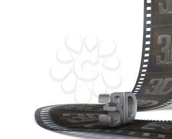 Royalty Free Clipart Image of 3D Television Film