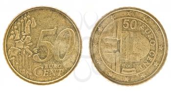 Royalty Free Clipart Image of Fifty Euro Cents