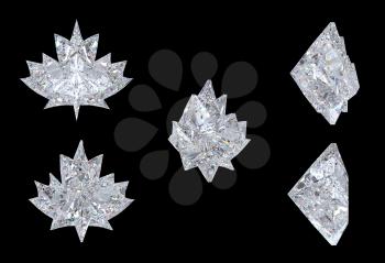 Royalty Free Clipart Image of Maple Leaf Diamonds
