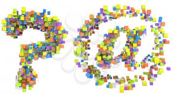 Royalty Free Clipart Image of Cubed Font