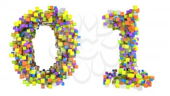 Royalty Free Clipart Image of Cubed Numerals 