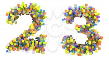Royalty Free Clipart Image of Cubed Numerals 