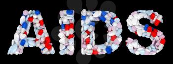 Royalty Free Clipart Image of Pharmaceutical Font Spelling AIDS