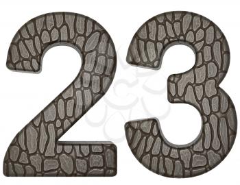 Royalty Free Clipart Image of Alligator Skin Numeral Font
