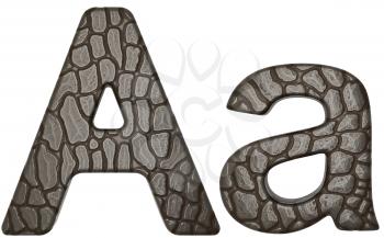 Royalty Free Clipart Image of Alligator Skin Font A Lowercase and Capital Letters