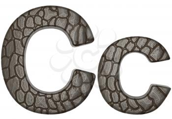Royalty Free Clipart Image of Alligator Skin Font C Lowercase and Capital Letters